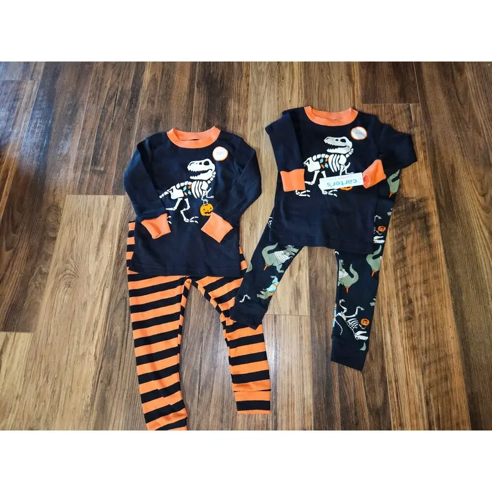 Carter's 18M Toddler Halloween Dinosaur 4pc Snug Fit Pajama Sets Just One You